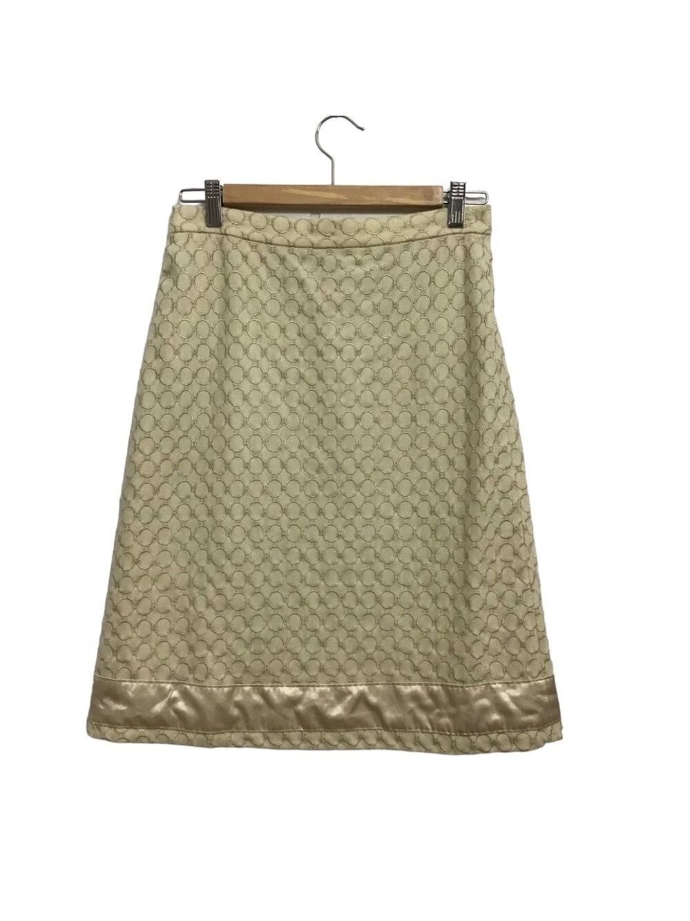SANDRA Angelozzi designer 50% wool skirt tweed embroidered butter yellow size 32